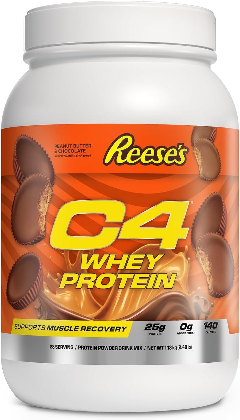C4 Whey Protein, 25g of Protein, Reese’s Peanut Butter & Chocolate, 28 Serv