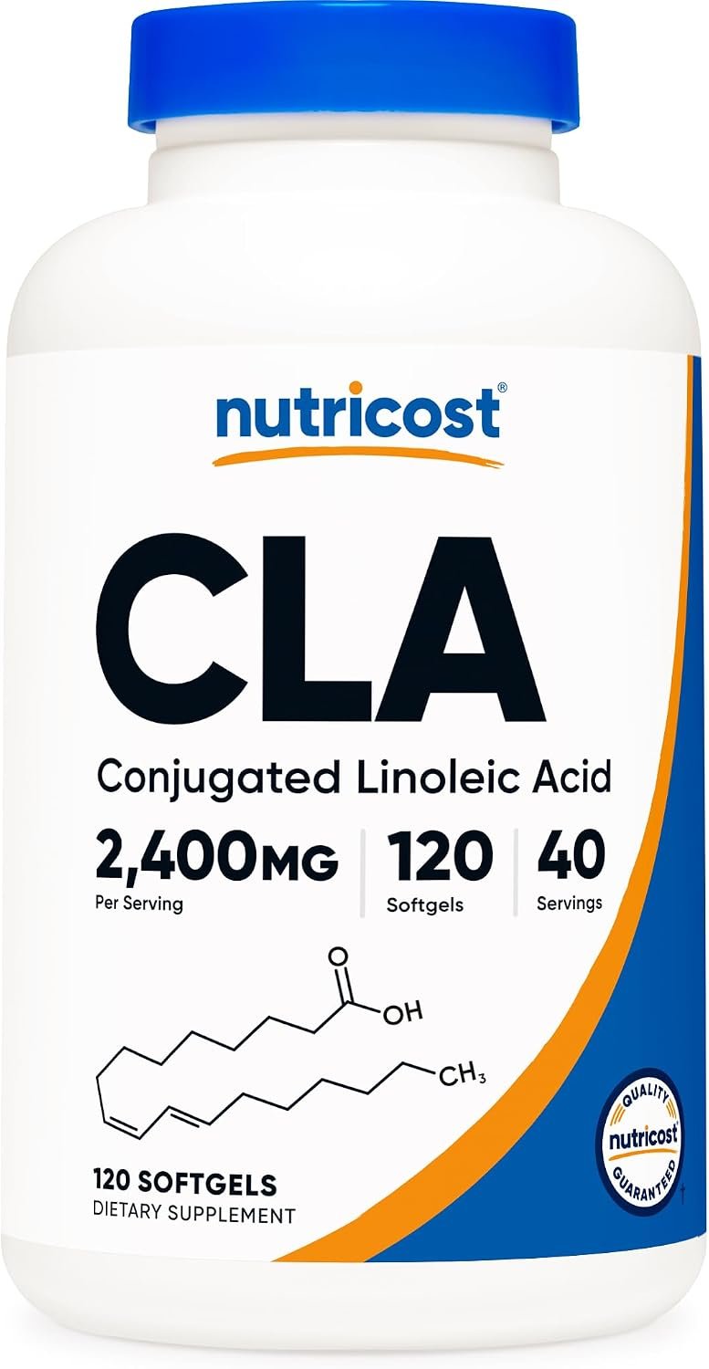 Nutricost CLA (Conjugated Linoleic Acid) 2,400mg, 120 Softgels, Gluten-Free