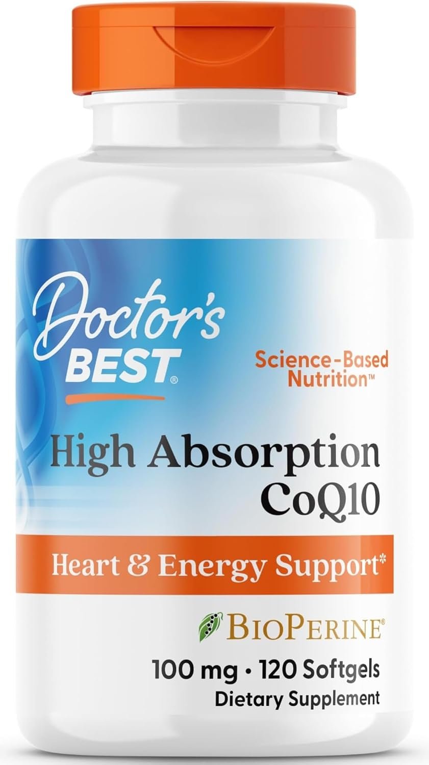 Doctor’s Best High Absorption CoQ10 with BioPerine Supplement, 120 Softgels
