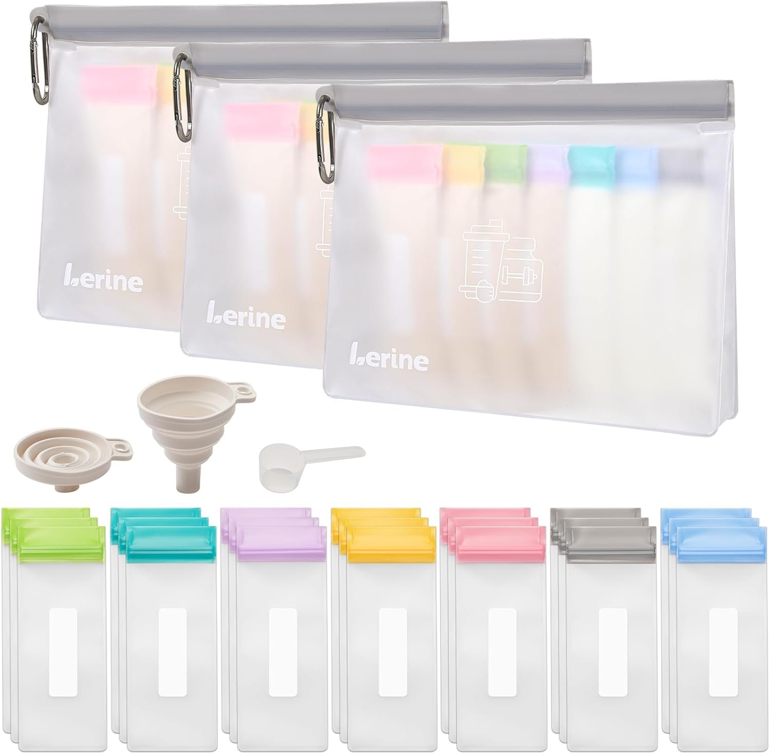 Lerine Protein Powder Travel Container Set, Protein Powder Container To Go