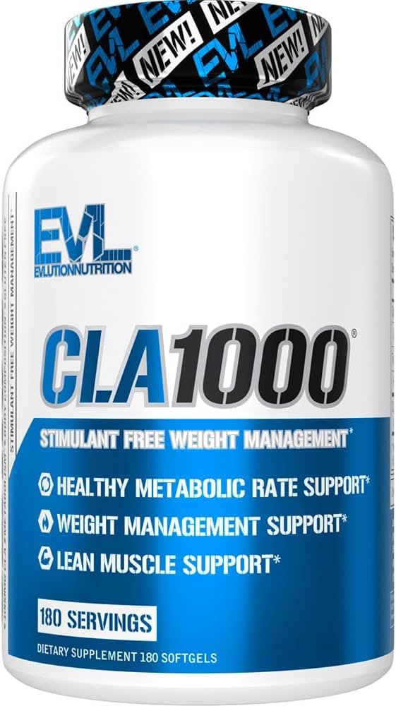 Evlution EVL CLA 1000mg Conjugated Linoleic Acid Softgels – 180 Count
