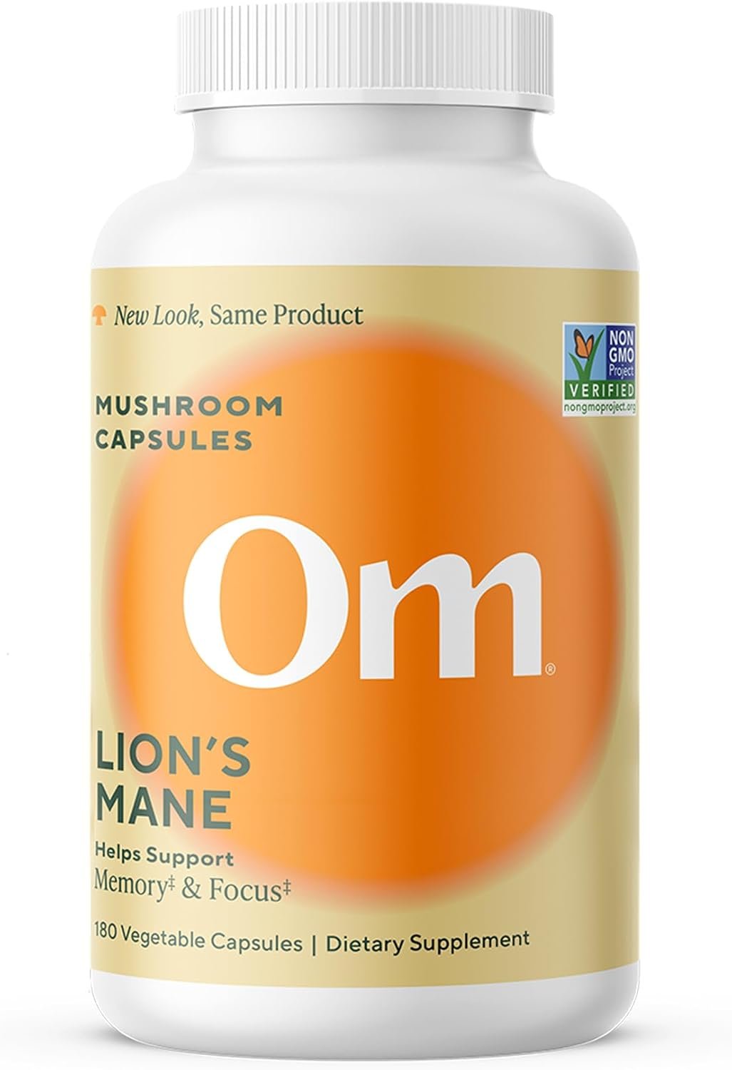 Om Lion’s Mane Mushroom Capsules – Organic Mushroom Supplement and Nootropic – Brain Supplements for Memory and Focus, 180 Count (60 Servings)​