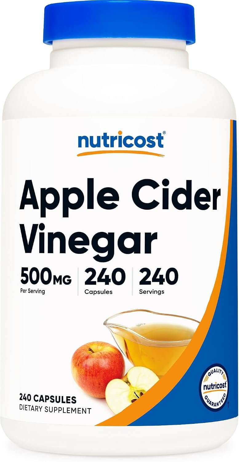 Nutricost Apple Cider Vinegar Capsules 500mg, 240 Vegetarian Capsules
