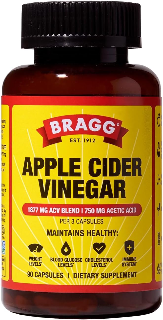 Bragg Apple Cider Vinegar Capsules – Daily Wellness Vitamin D & Zinc – 90ct