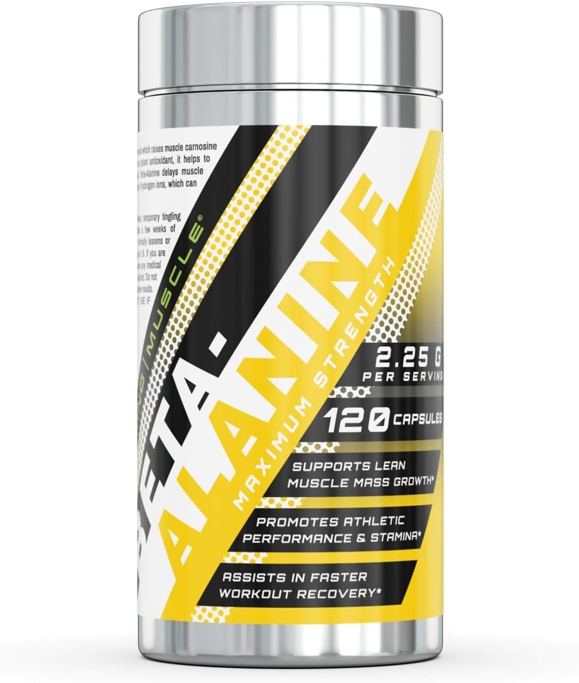 Amazing Muscle Beta Alanine Amino Acid | 2250mg Per Serving | Ideal Pre & Post Workout Supplement | Unflavored | 120 Capsules