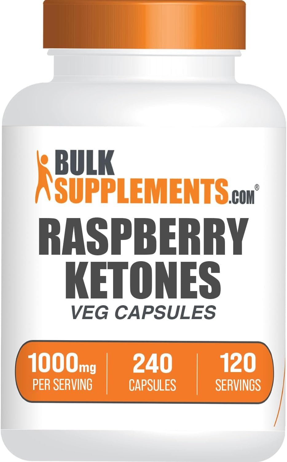 BulkSupplements.com Raspberry Ketones Capsules – Raspberry Ketones Supplement, Antioxidant Source, for Energy Support – Gluten Free, 2 Capsules per Serving, 240 Count (Pack of 1)