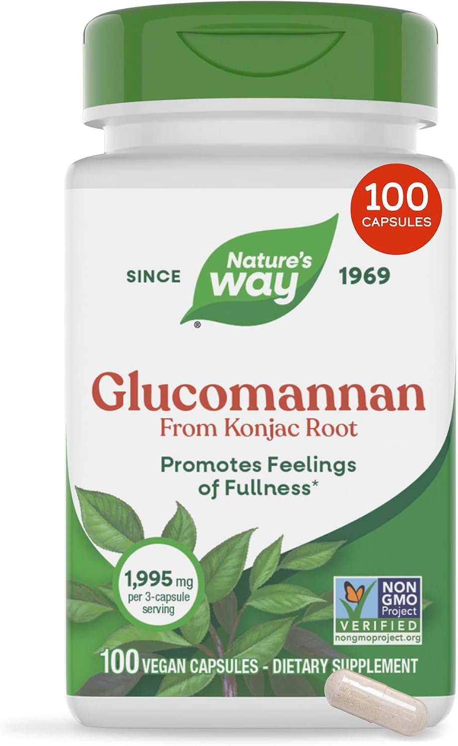 Nature’s Way Glucomannan, Promotes Feelings of Fullness*, 100 ct