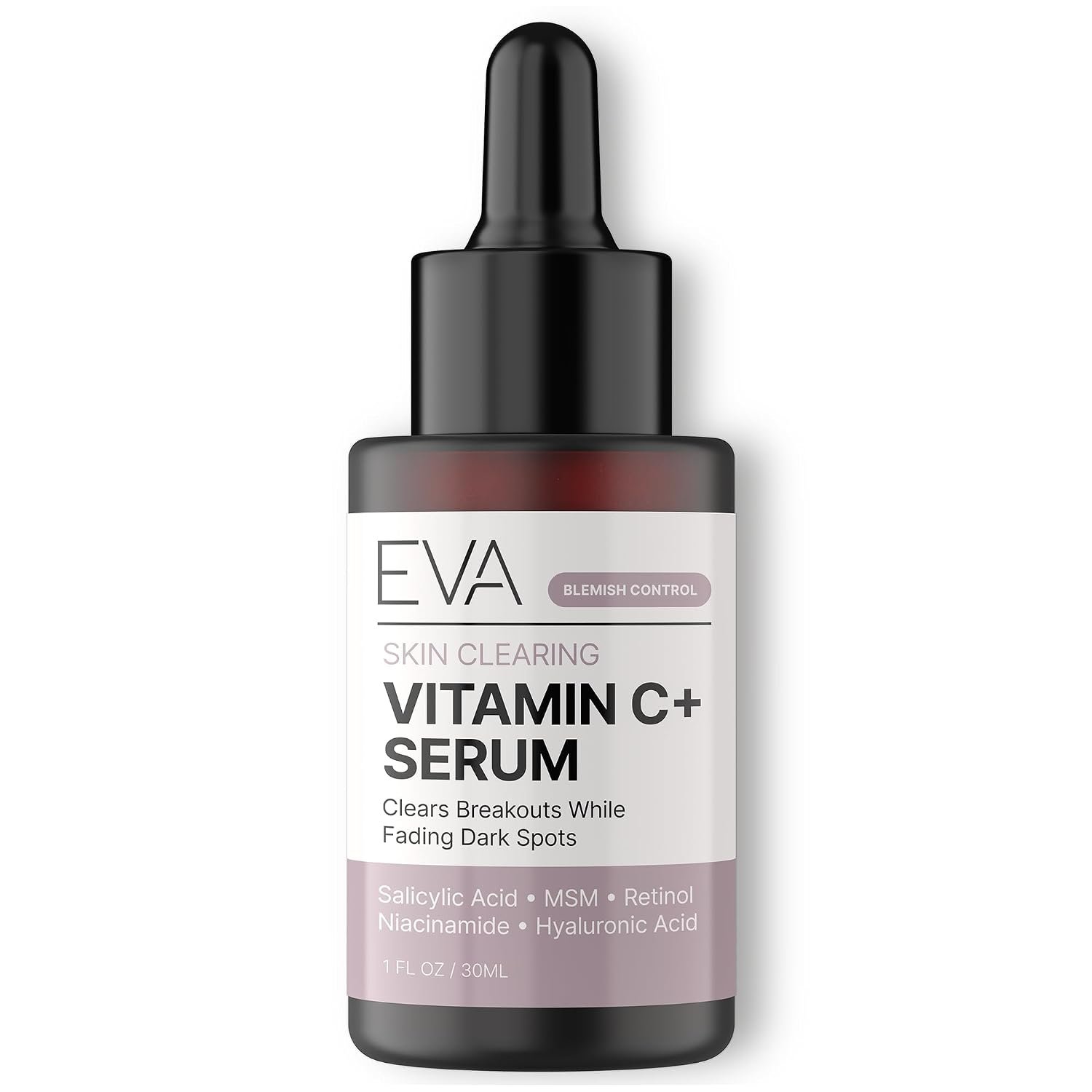 Eva Naturals Skin Clearing Vitamin C Serum, Retinol & Salicylic, 1 oz