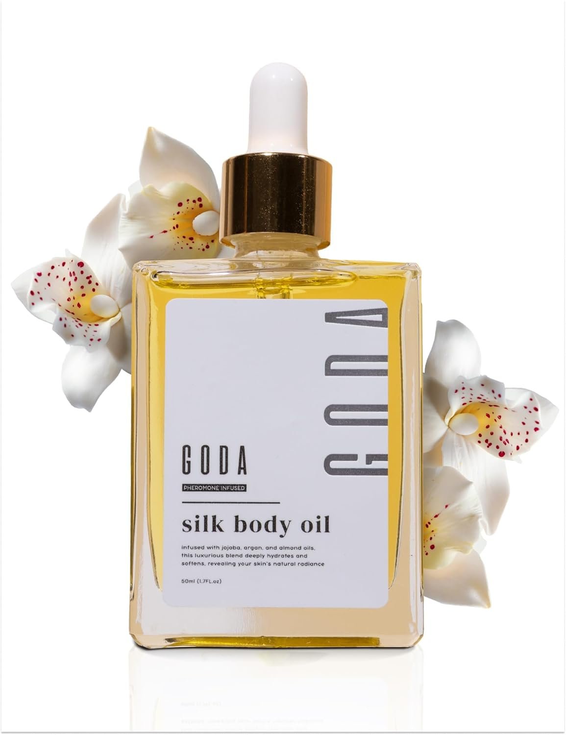 GODA Silk Body Oil Women – Firming Anti Aging Moisturizing Formula, Crepey Skin Hydrating After Shower, Scented Organic Blend Premium Skincare
