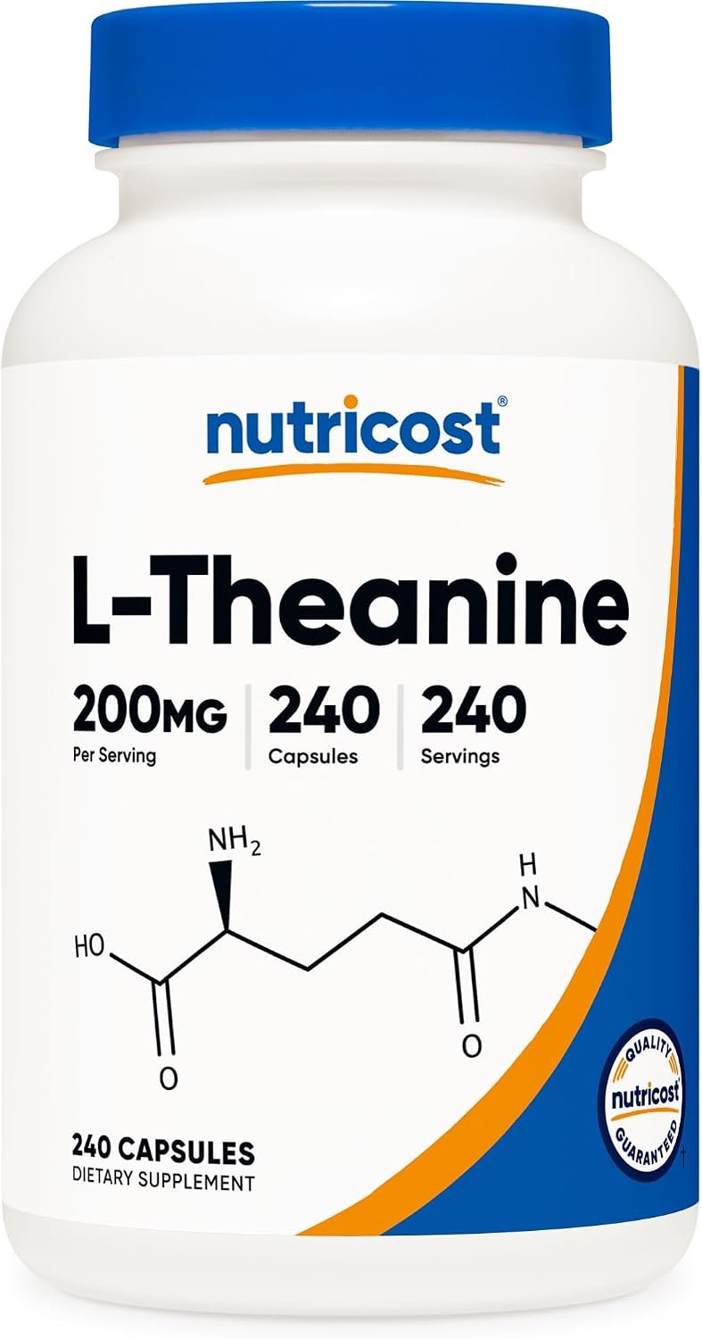 Nutricost L-Theanine 200mg, 240 Capsules – Double Strength