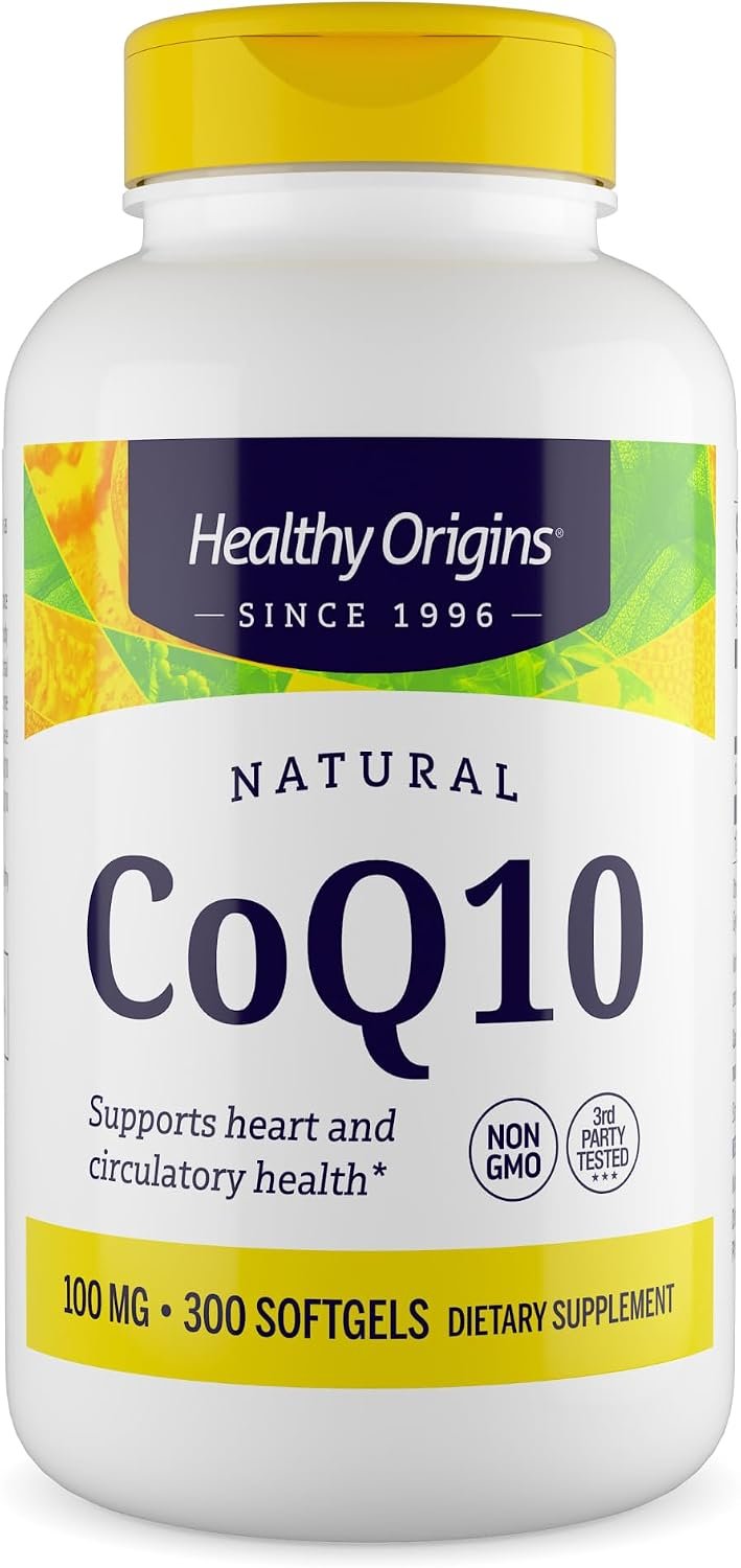Healthy Origins CoQ10 100 mg, Trans-Isomer Ubiquinone, 300 Softgels
