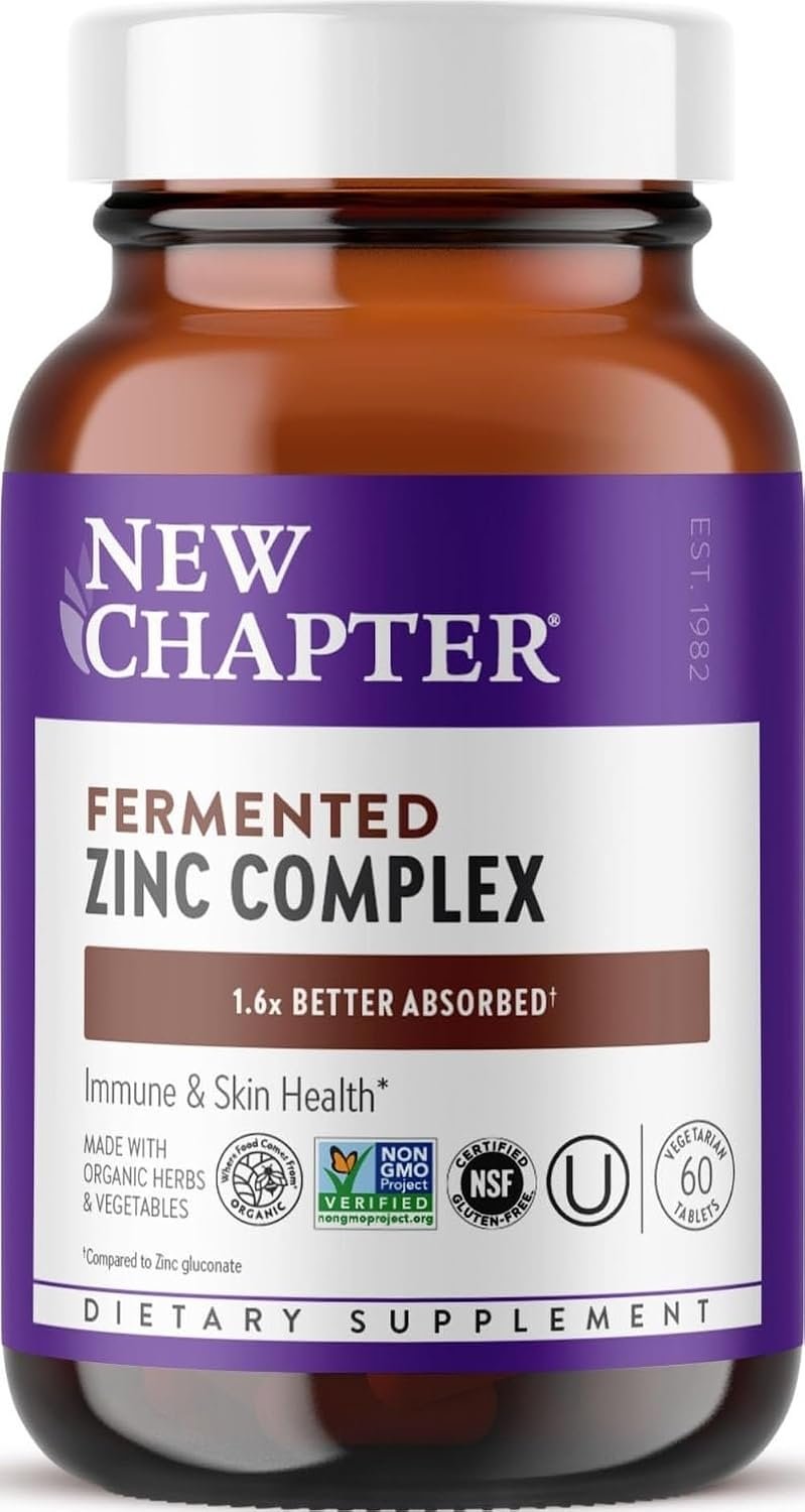 New Chapter Fermented Zinc Complex Supplement, 60 Count
