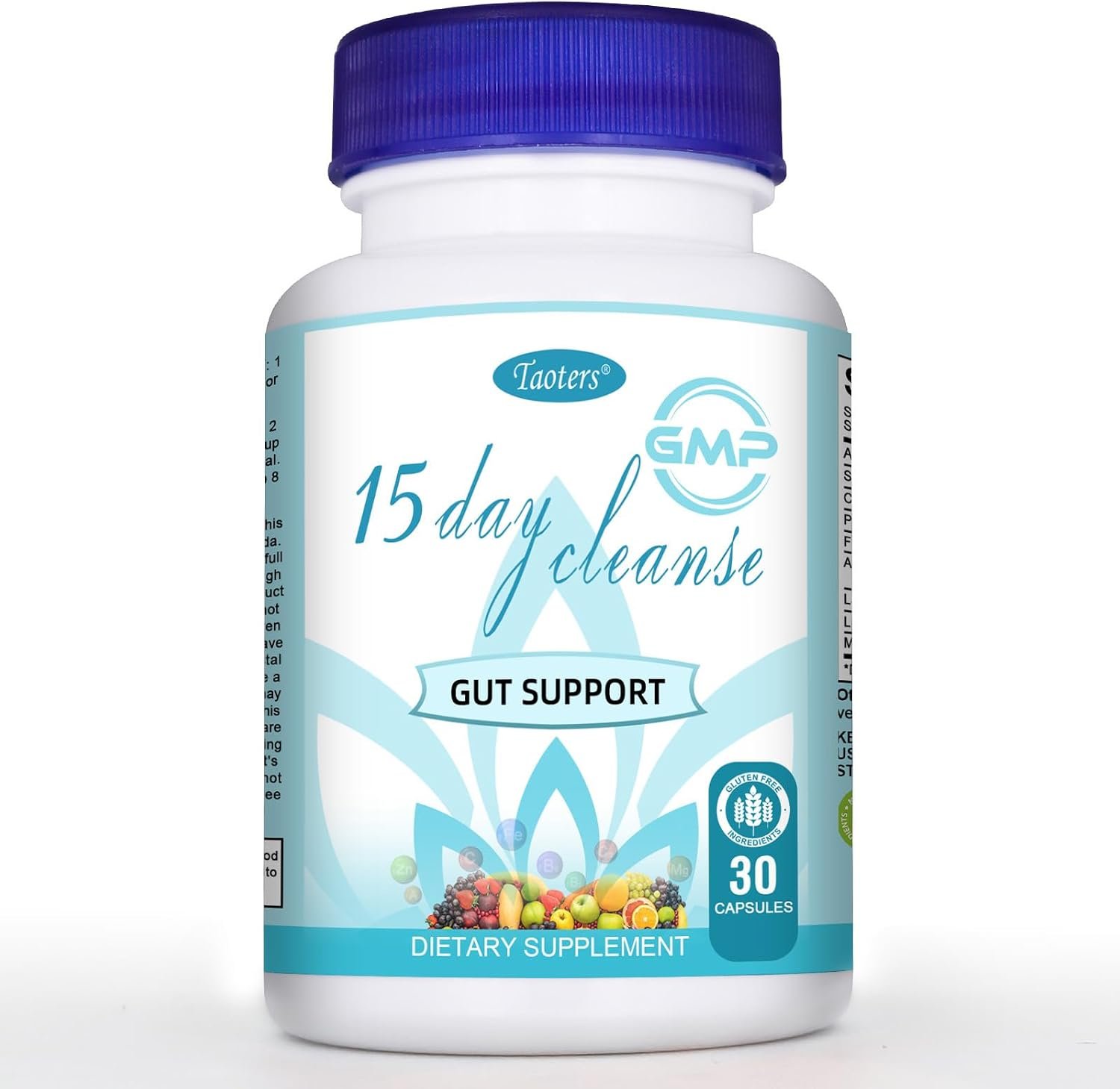 TAOTERS 15 Day Cleanse Gut Support 1 Pack, Detox Supplement with Senna, Cascara Sagrada & Psyllium Husk, for Men and Women | 30 Capsules