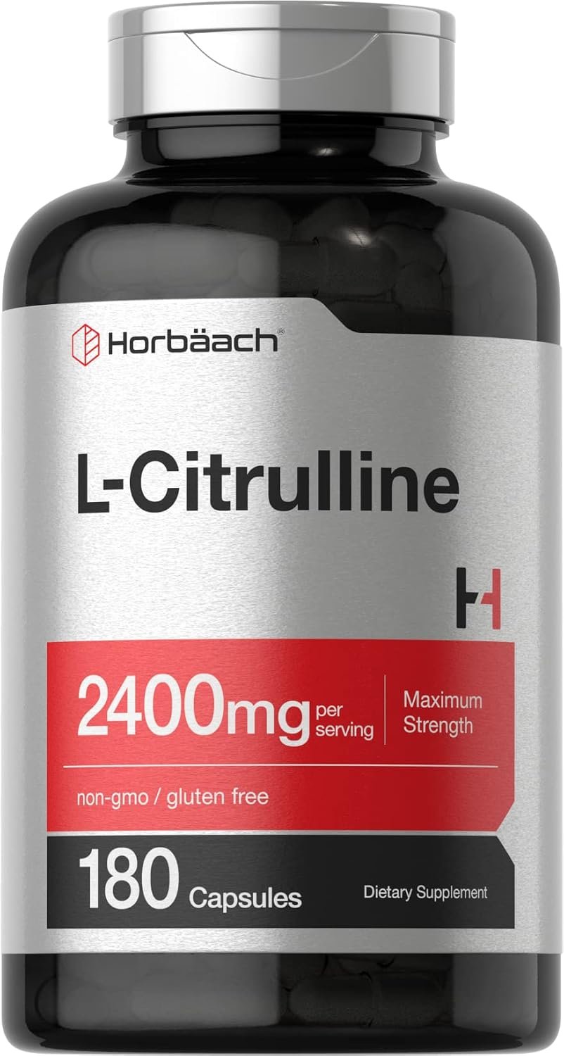 Horbaach L Citrulline Supplement for Men and Women | 2400 mg | 180 Capsules