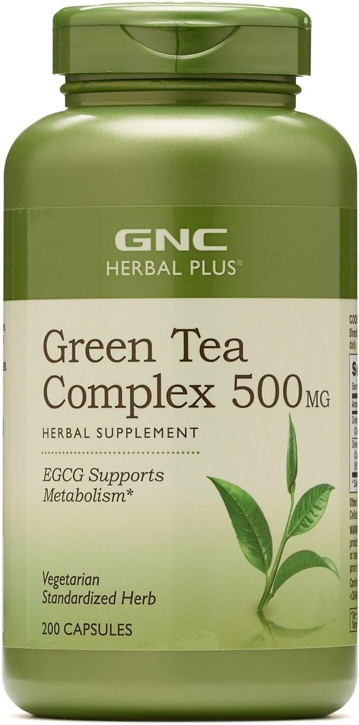 GNC Herbal Plus Green Tea Complex 500mg, Supports Metabolism, 200 Servings