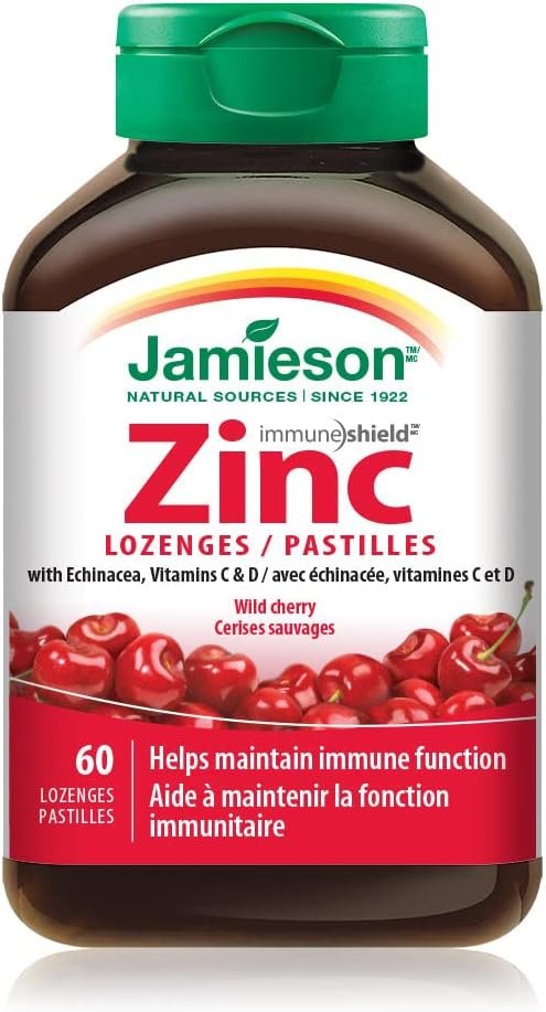 Jamieson Zinc Lozenges Wild Cherry, 60 lozenges
