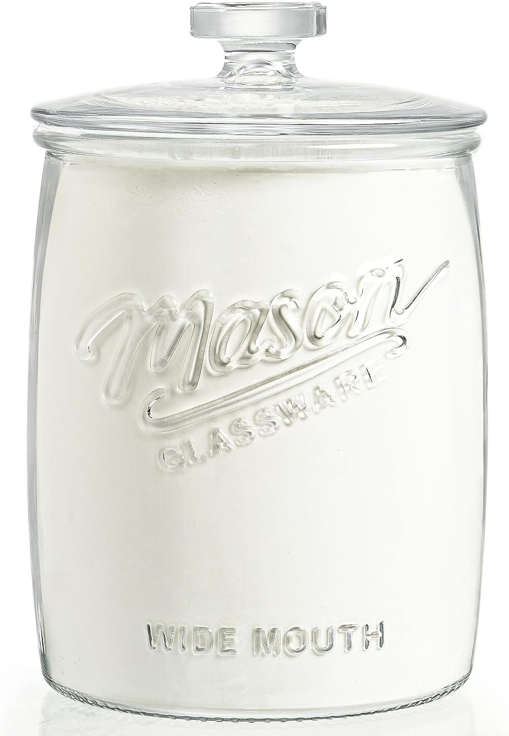 1 Gallon Glass Cookie Jar, Airtight Lid & Wide Mouth Mason Jar