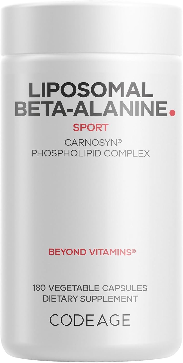 Codeage Liposomal Beta-Alanine, CarnoSyn, Pre & Post Workout, 180 Capsules
