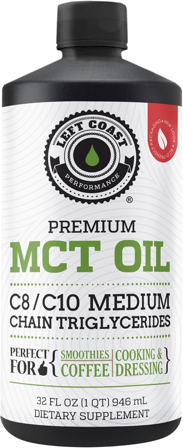 100% Coconut MCT Oil Liquid, 32 Fl Oz