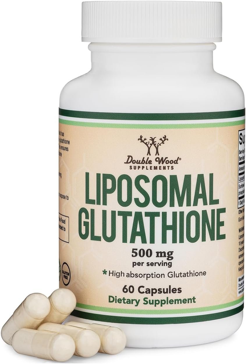 Liposomal Glutathione 500mg, Skin + Detox Support, 60 Capsules