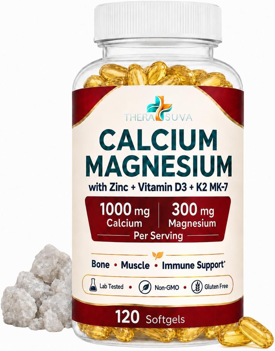 Extra Strength 5 in 1 Calcium 1000mg + Magnesium + D3 + Zinc + K2 120 Count