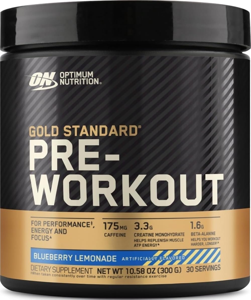 Optimum Nutrition Gold Standard PreWorkout Powder Blueberry Lemonade 10.6Oz
