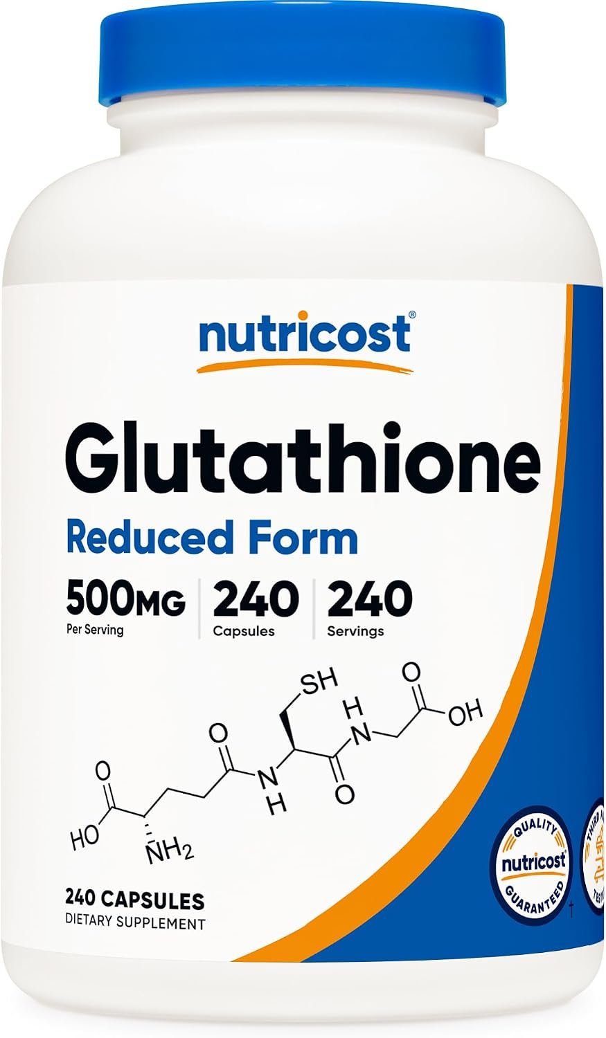 Nutricost Glutathione Capsules 500mg, 240 Capsules – Gluten Free, GMO Free