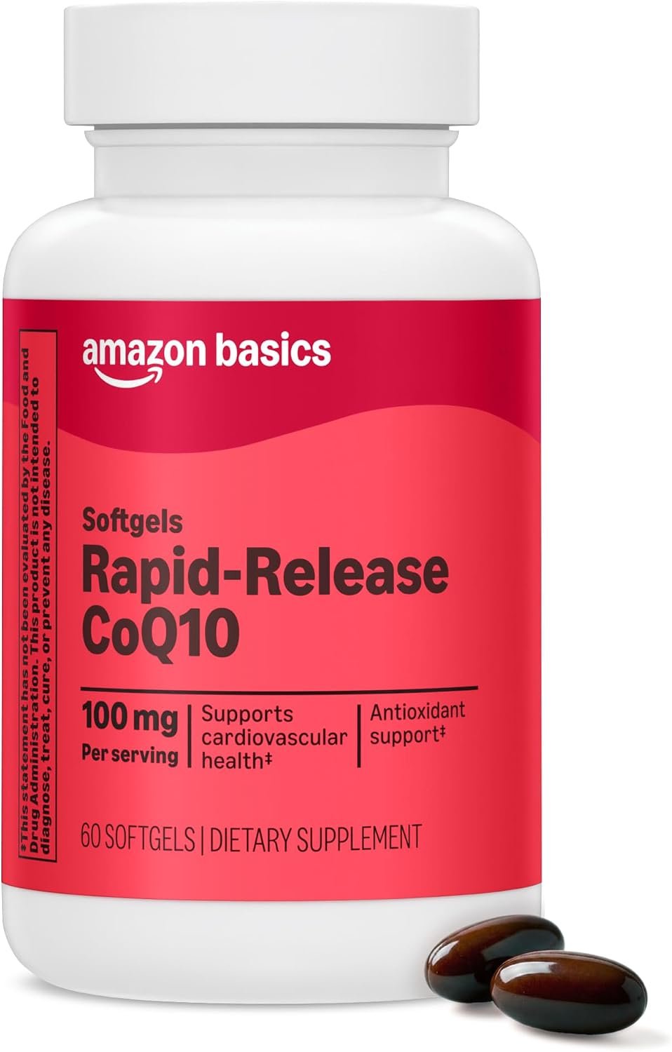Amazon Basics Rapid-Release CoQ10 Heart Health Softgels, 100 mg, 60 Count
