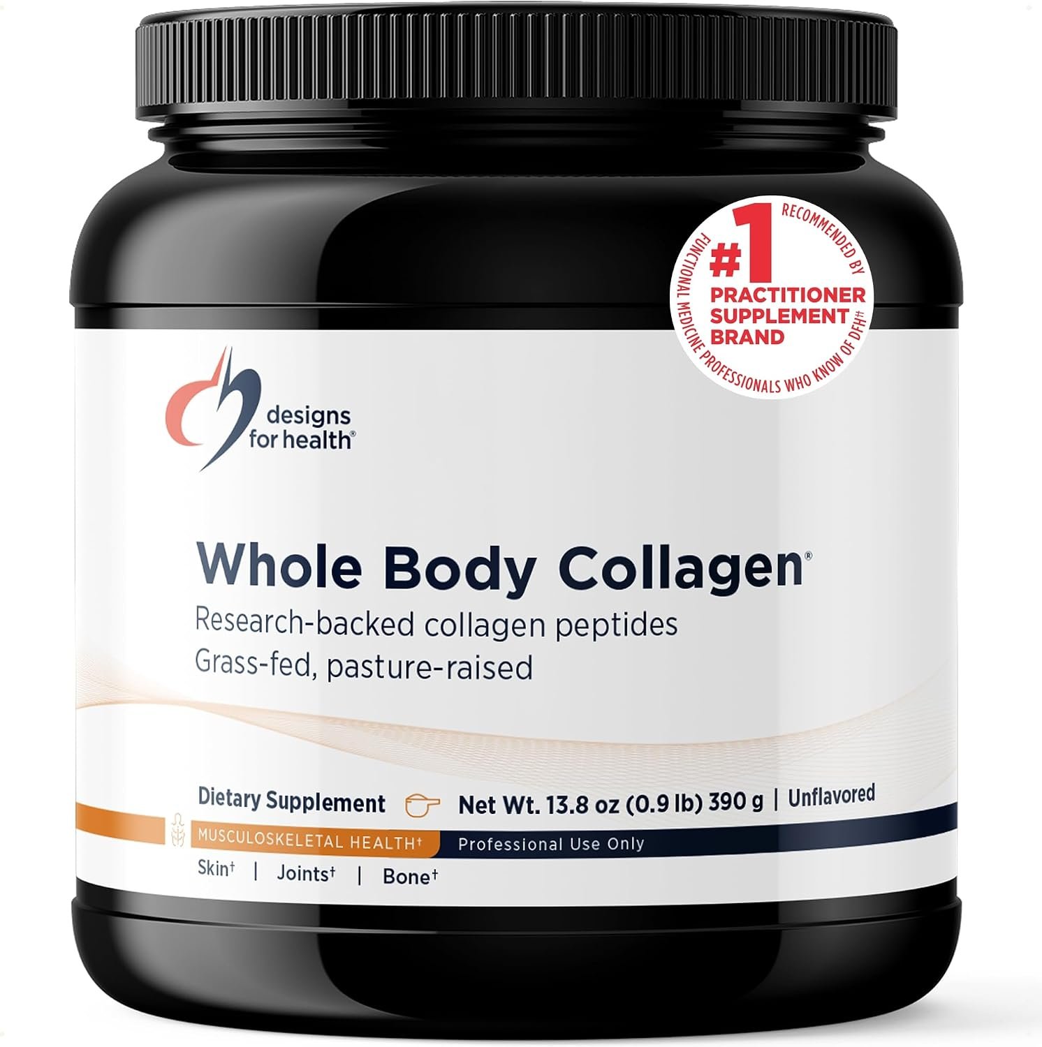 Designs for Health Whole Body Collagen Powder – Hydrolyzed Collagen Peptides Powder for Healthy Skin & Hair, Joint + Bone Health – Fortigel & Verisol Collagen, Unflavored (30 Servings)