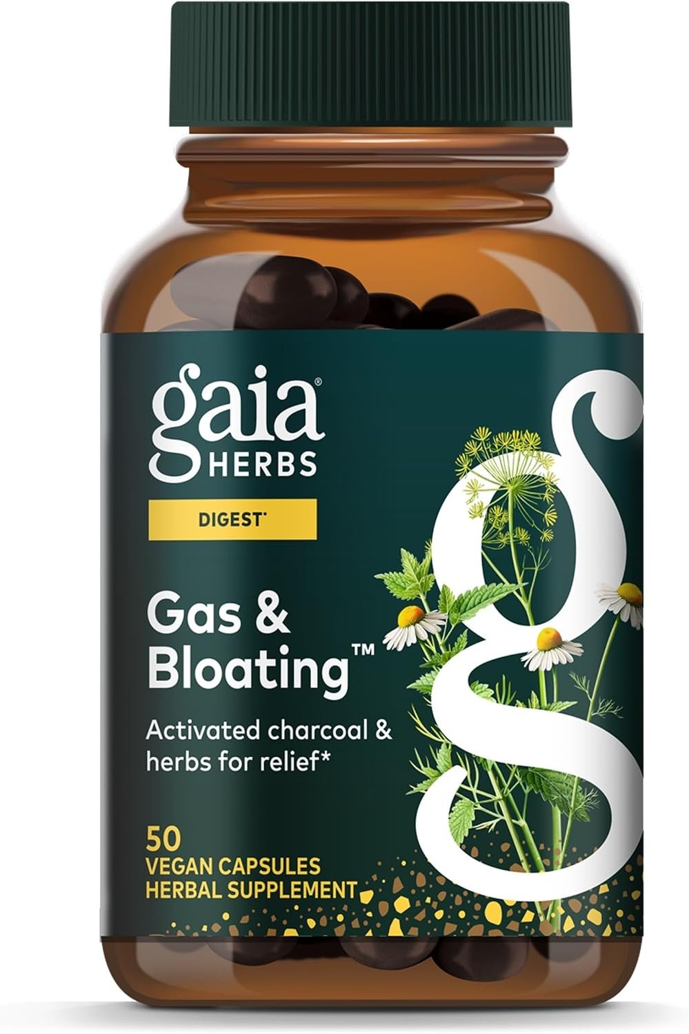 Gaia Herbs Gas & Bloating, 50 Vegan Capsules, 25 Servings