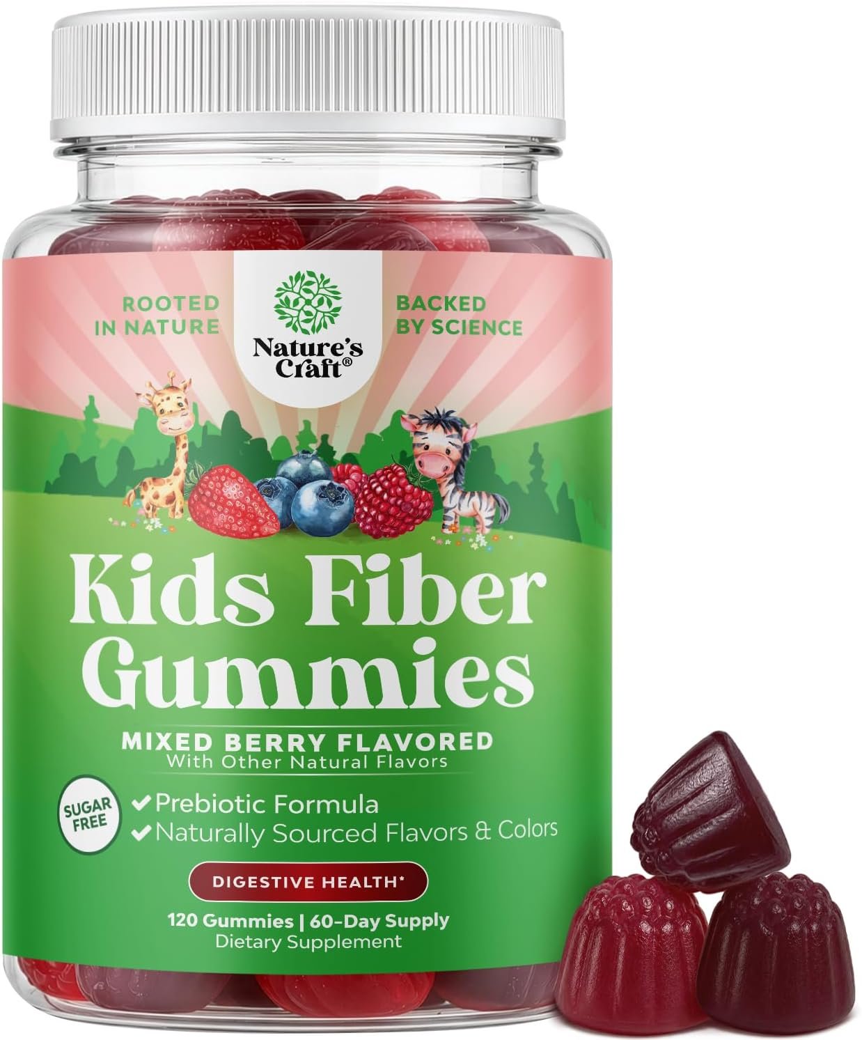 High Prebiotic Fiber Gummies for Kids – Digestive Health Support – 120 Ct