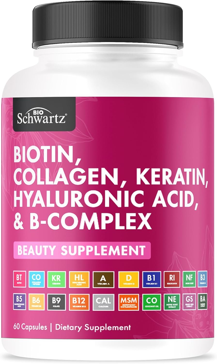 BioSchwartz Biotin Collagen Keratin Supplement – Hair Vitamins for Women
