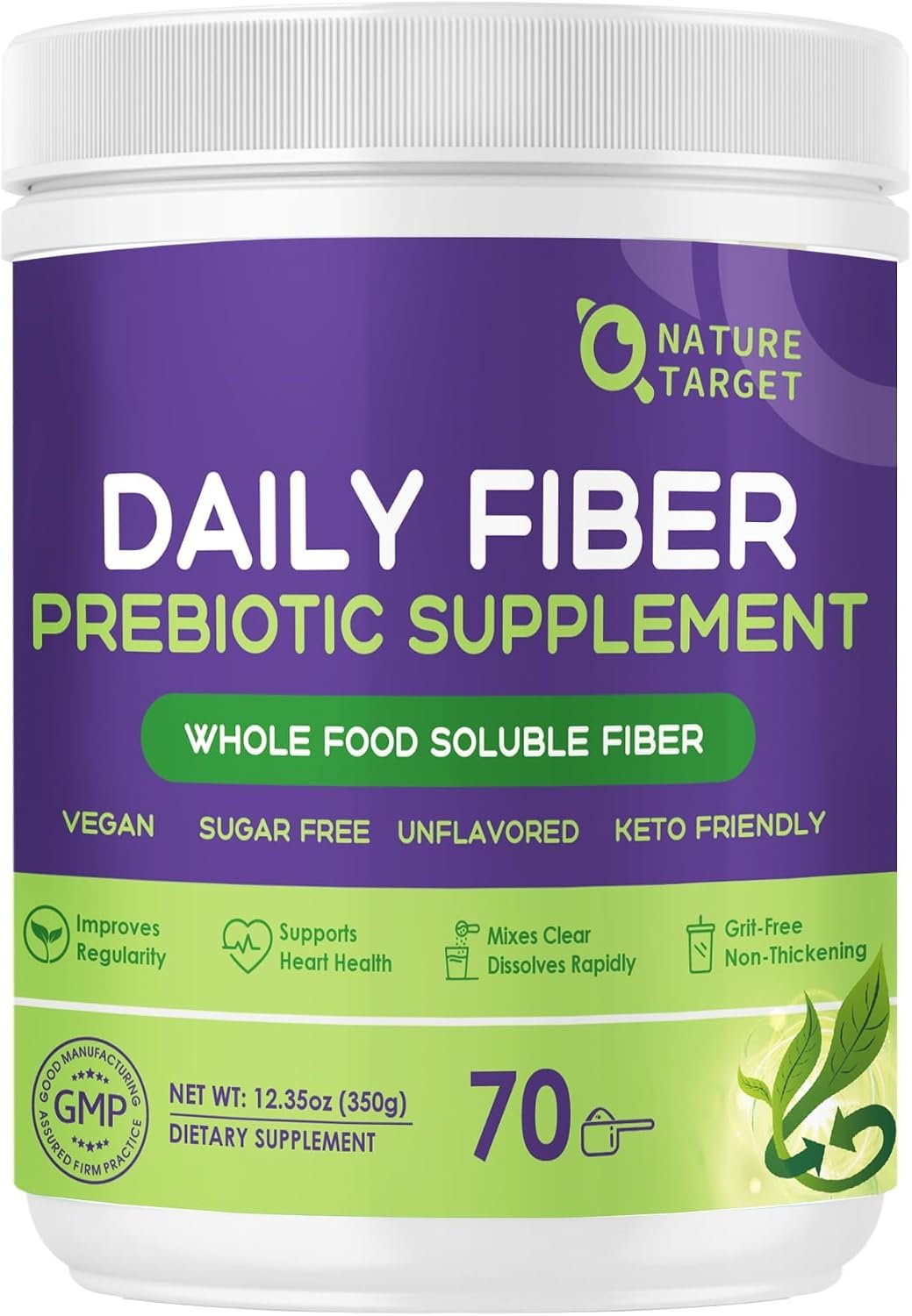 Nature Target Soluble Fiber Supplement, Unflavored Powder – 70 Servings