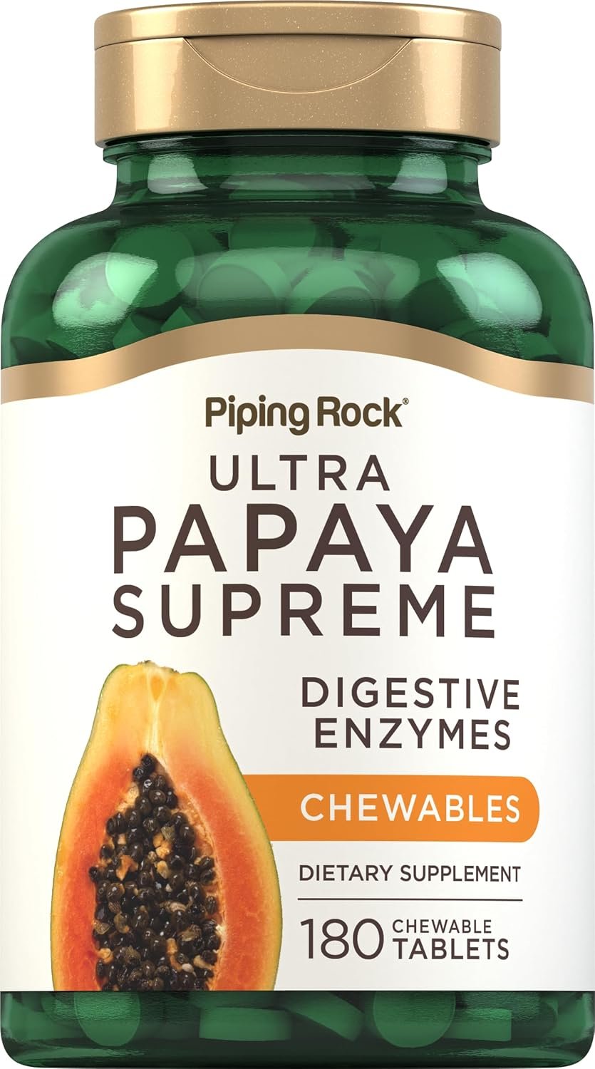 Piping Rock Papaya Digestive Enzymes Chewable | 180 Tablets