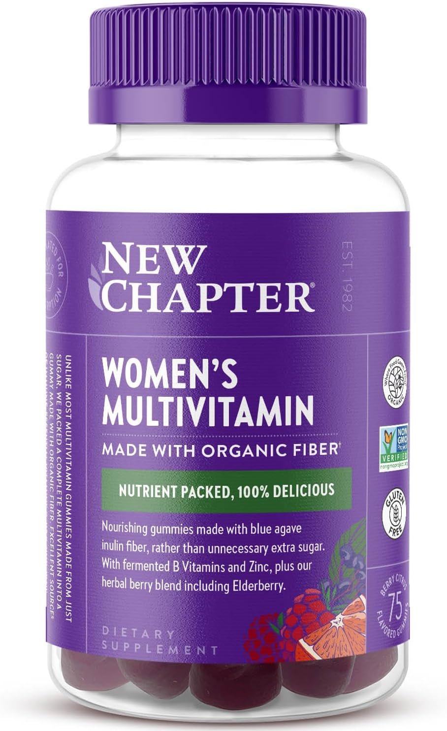 New Chapter Women’s Multivitamin Gummies, Berry-Citrus, 75 Count