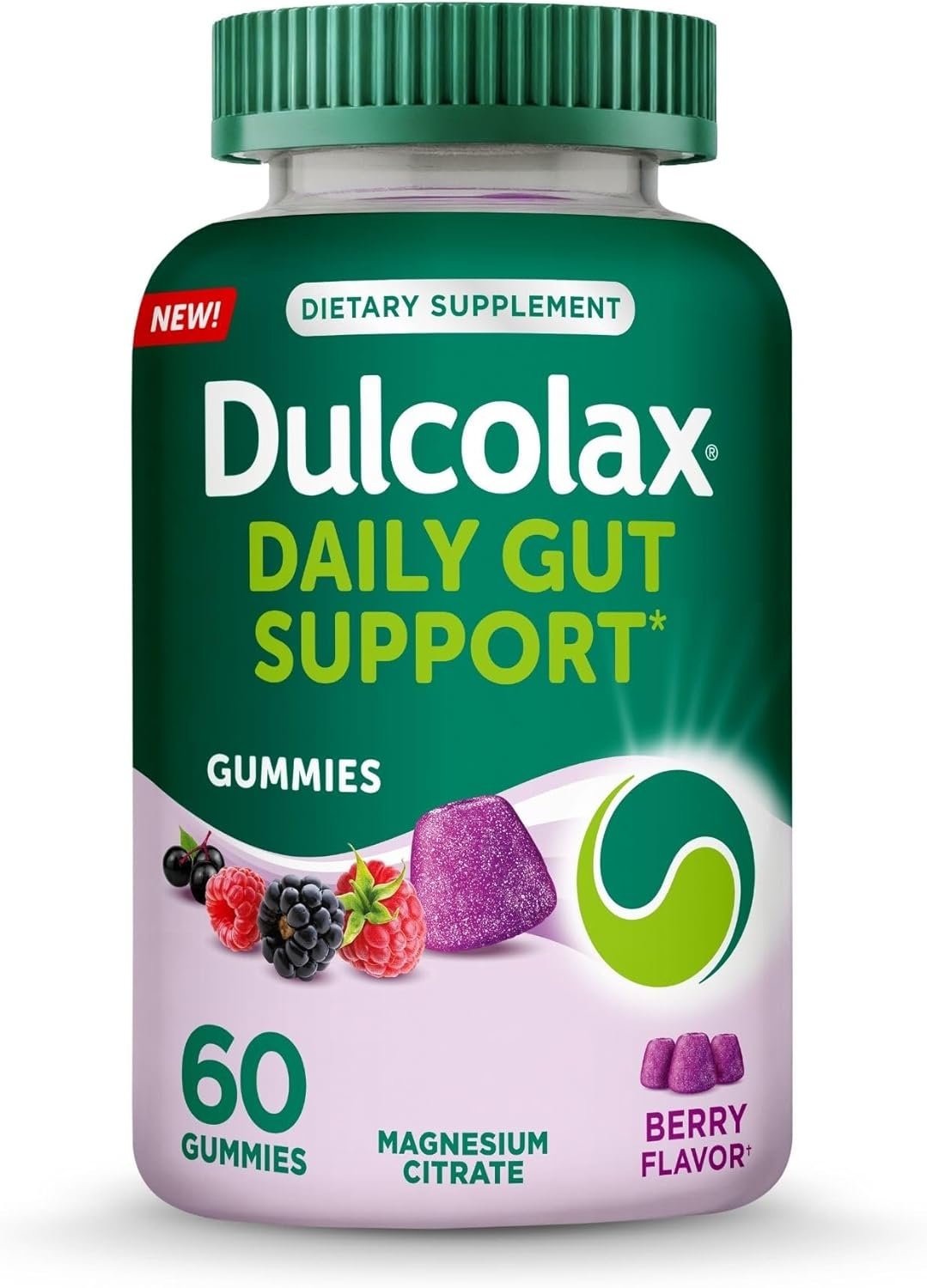 Dulcolax Daily Gut Support Gummies, Magnesium Formula, Berry Flavor, 60-Ct