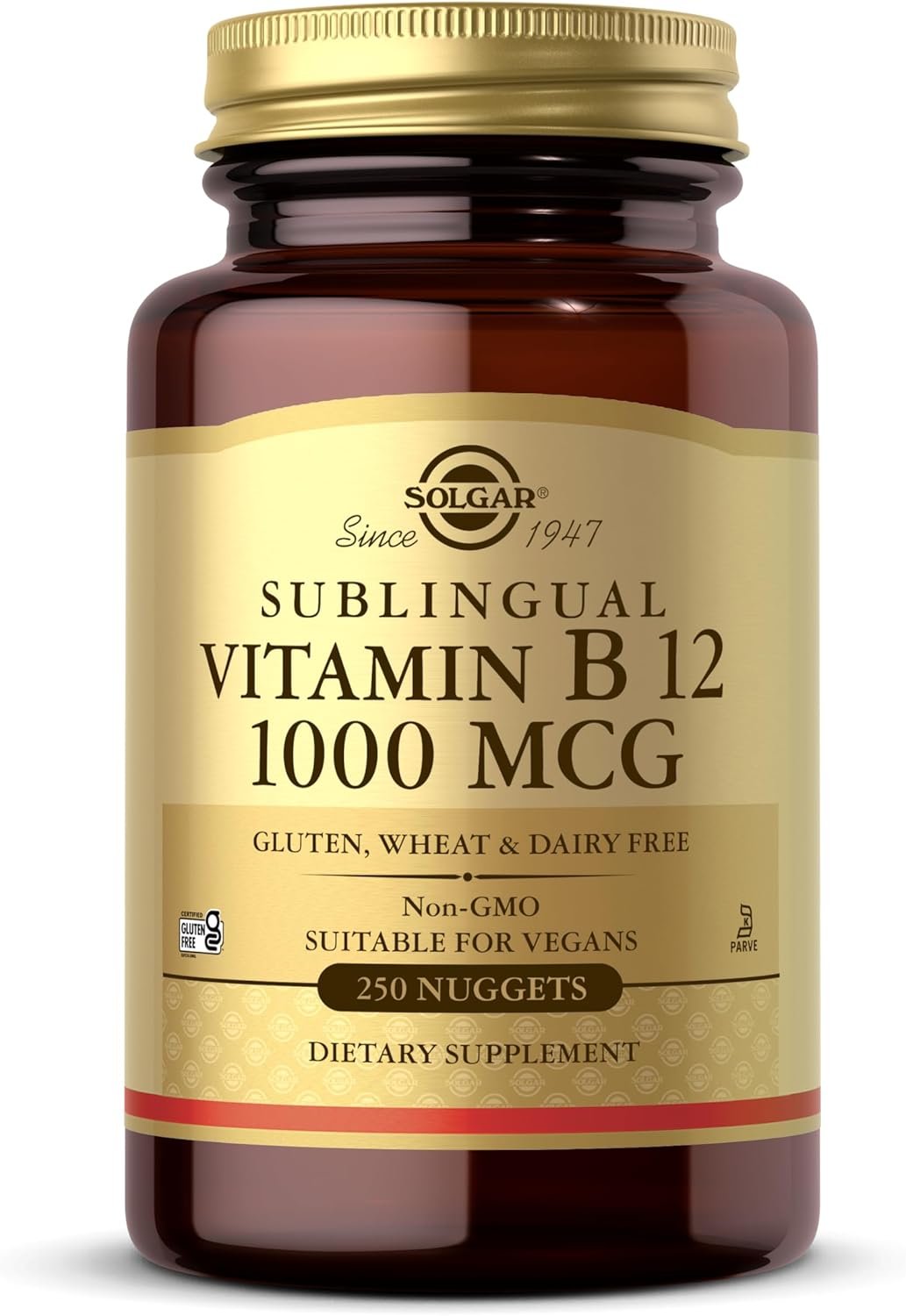 Solgar Vitamin B12 1000 mcg, 250 Nuggets – Supports Production of Energy, Red Blood Cells – Healthy Nervous System – Promotes Cardiovascular Health – Vitamin B – Non-GMO, Gluten Free – 250 Servings