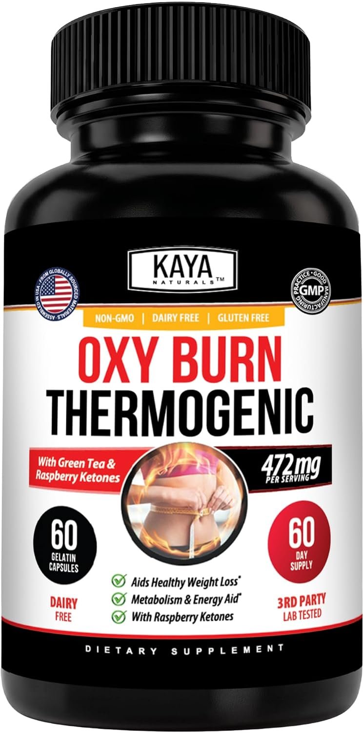 Kaya Naturals Oxy Burn Thermogenic Green Tea & Raspberry Ketones – 60 Count