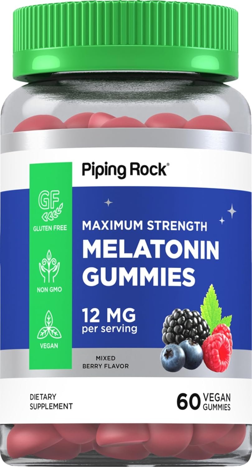 Piping Rock Melatonin Gummies 12mg | 60 Count