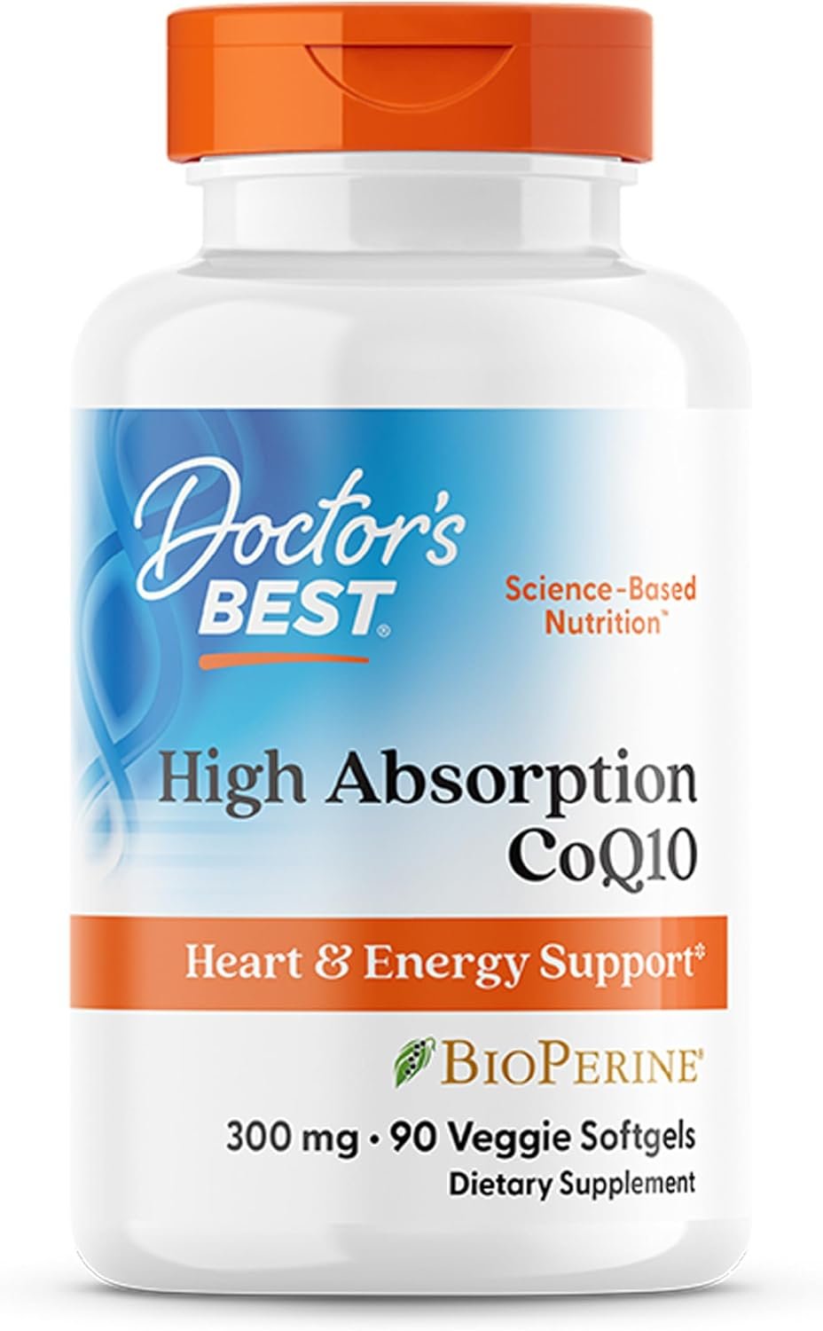 Doctor’s BEST High Absorption CoQ10 300mg with BioPerine, 90 Veg Softgels