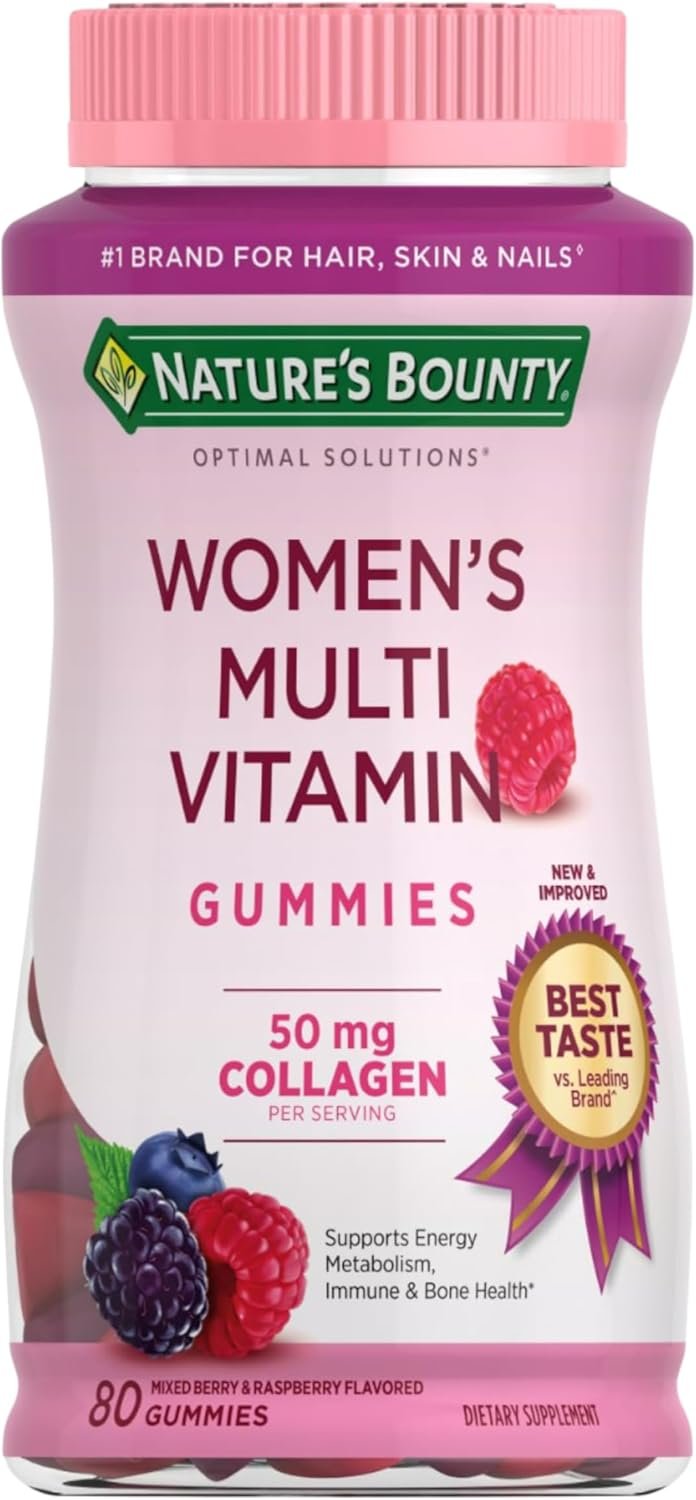 Nature’s Bounty Optimal Solutions Women’s Multivitamin, Raspberry, 80 Count