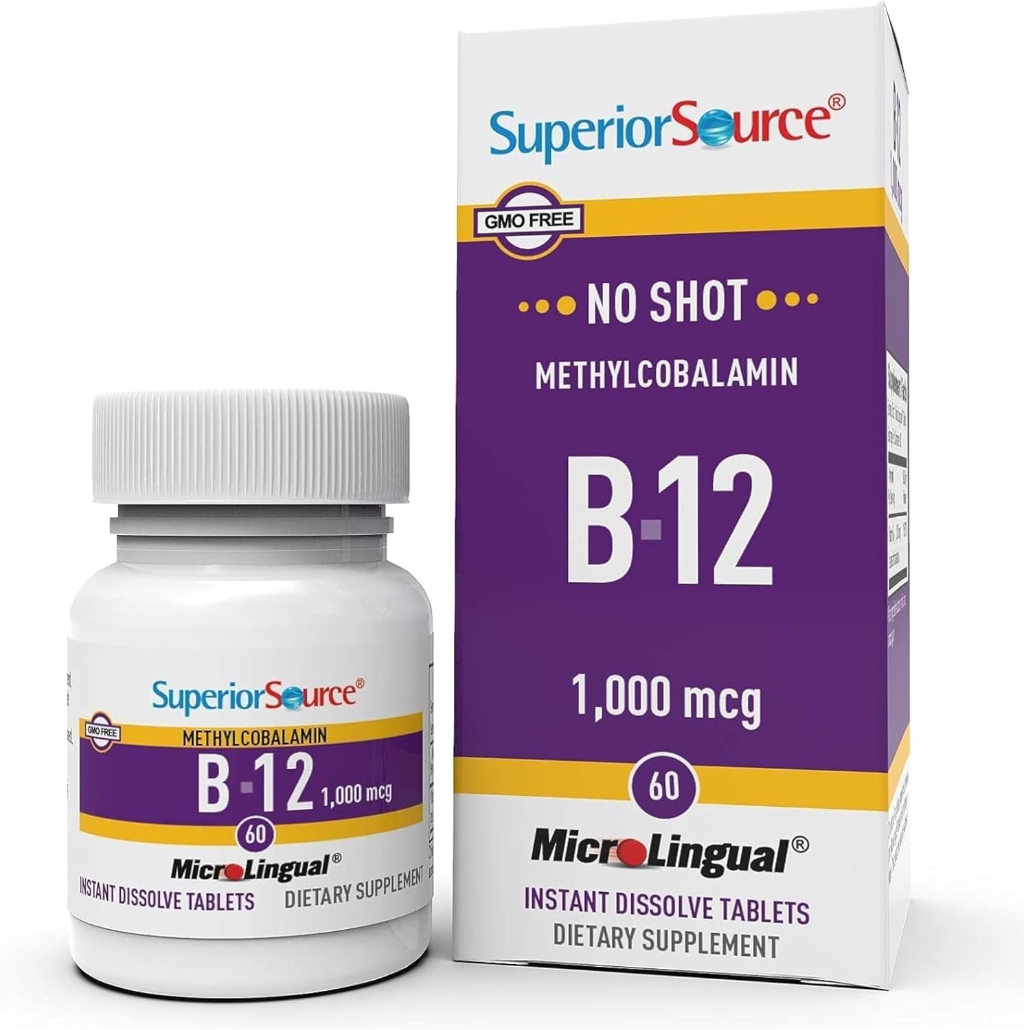 Superior Source No Shot B-12 Methylcobalamin 1,000 mcg, 60 Ct