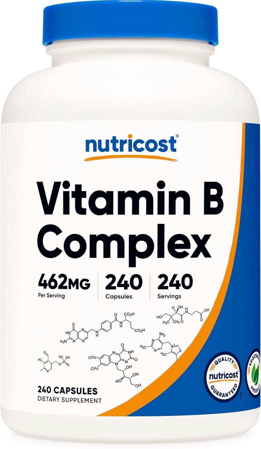 Nutricost Vitamin B Complex 462mg, 240 Capsules, with Vitamin C