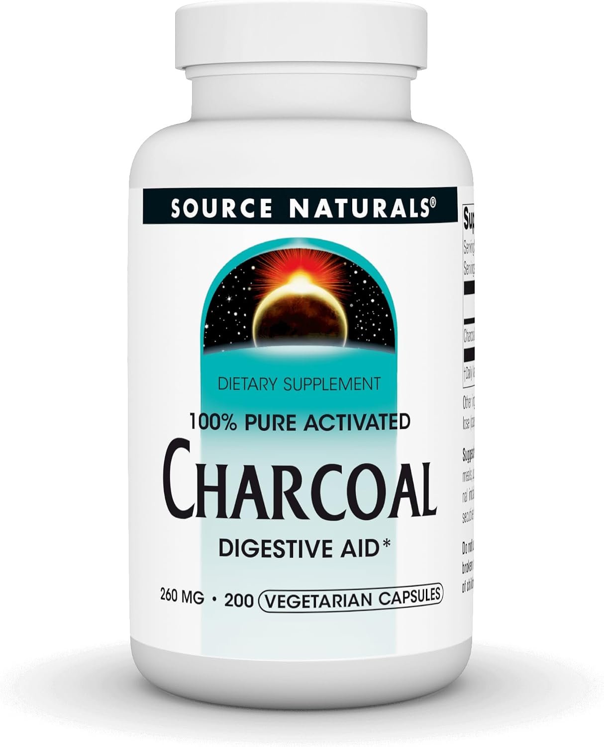 Source Naturals Charcoal, 260 mg – 200 Vegetarian Capsules