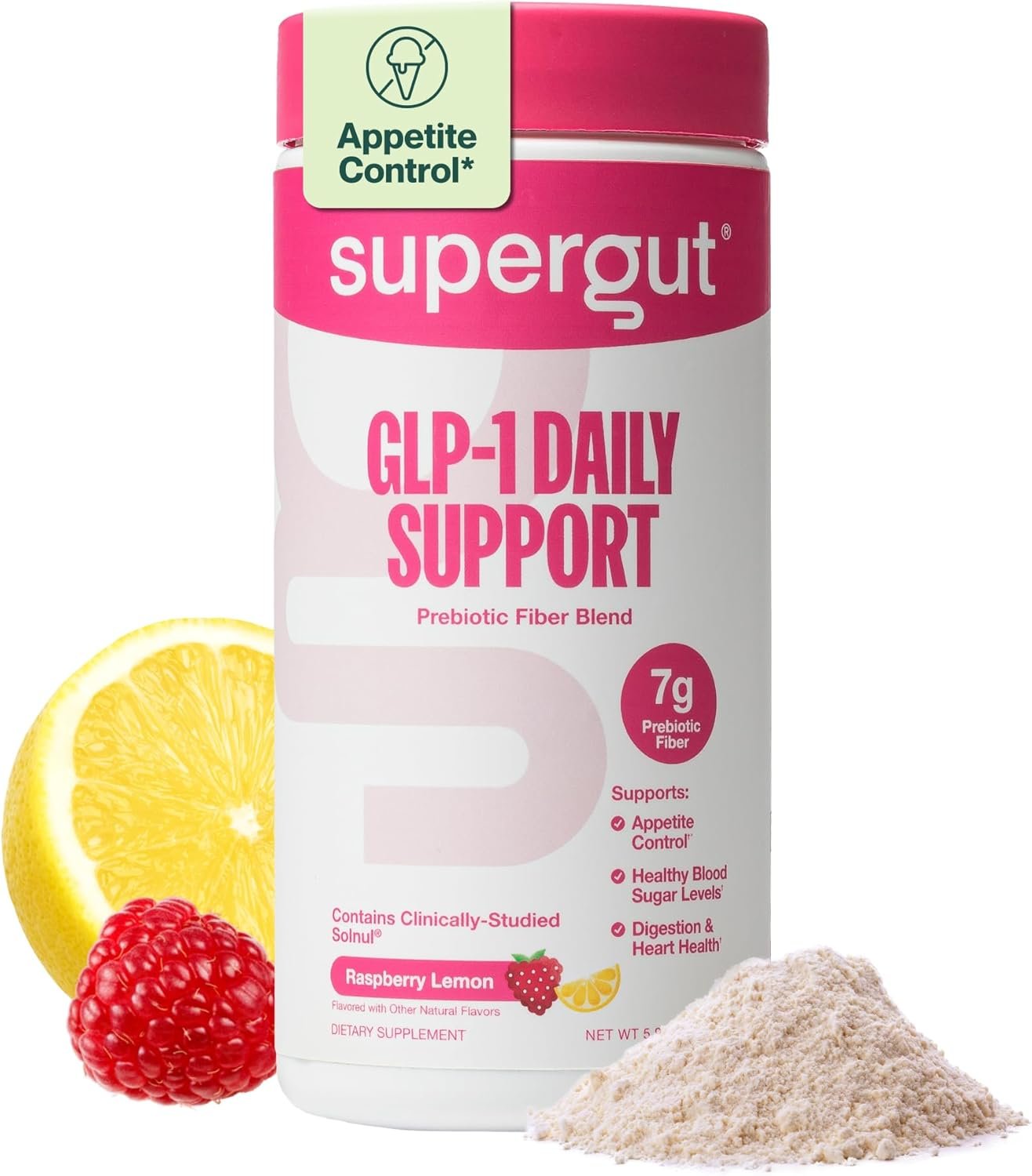 Supergut GLP1 Daily Support, Raspberry Lemon, 18 Servings