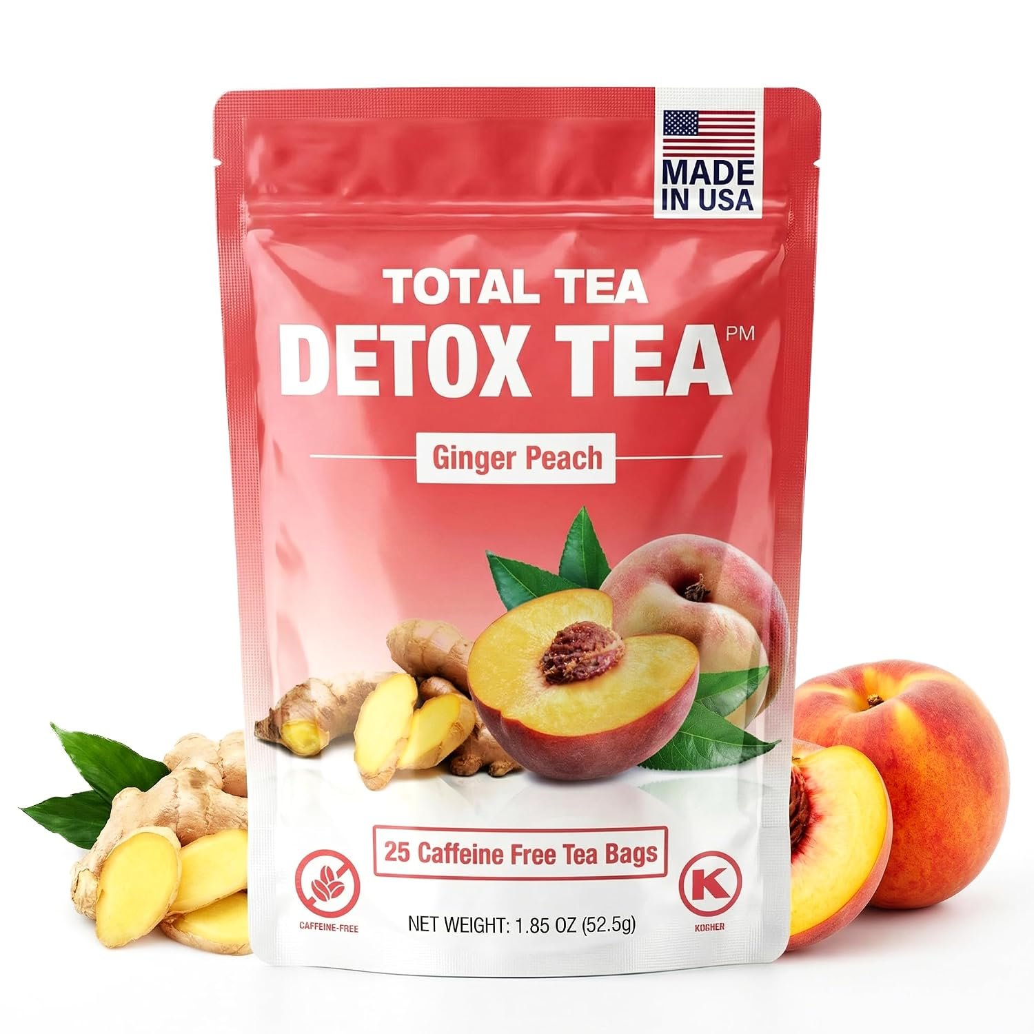 Total Tea Slimming Detox Caffeine Free Natural Peach Fruit Tea