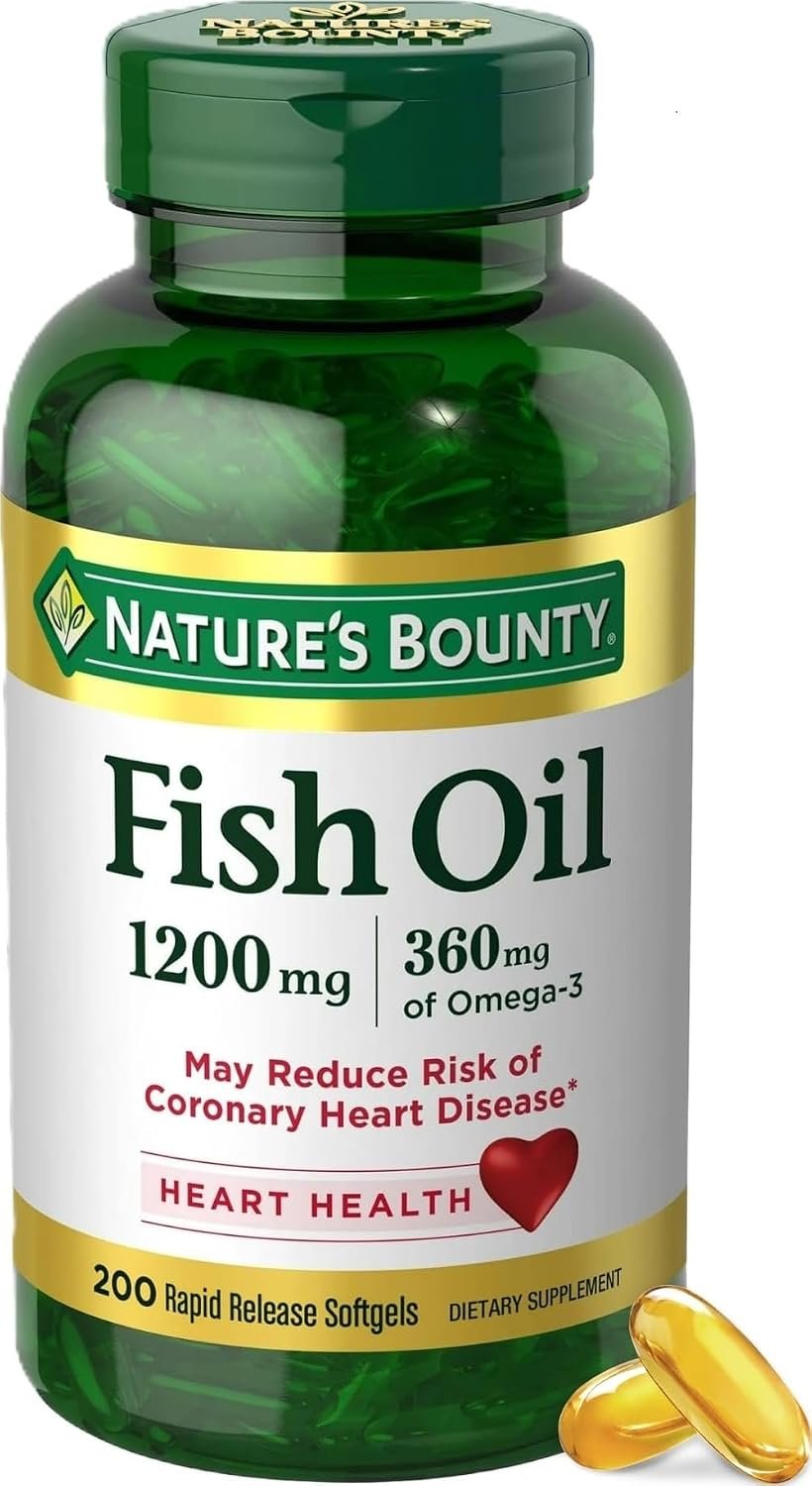 Nature’s Bounty Fish Oil 1200 Mg, Omega-3, 200 Softgels (Pack of 1)
