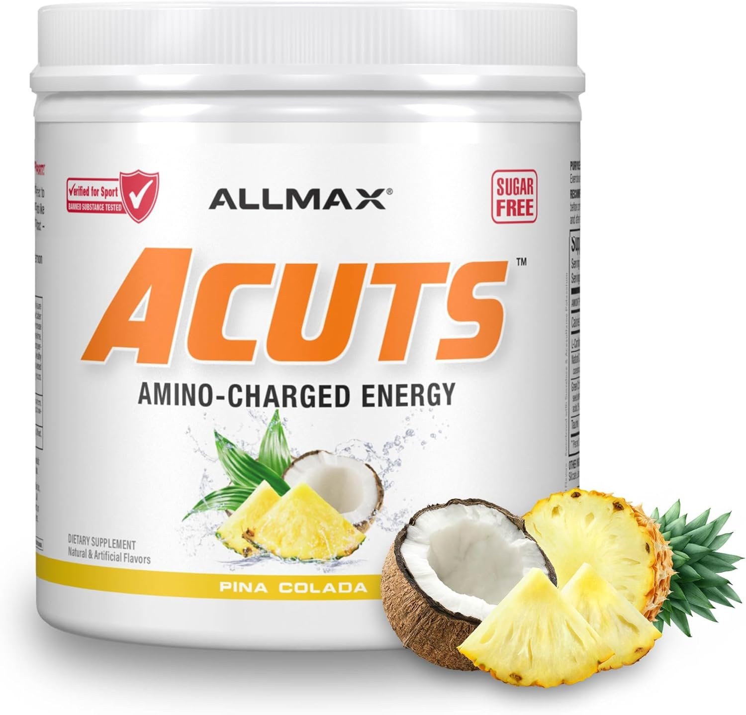 ALLMAX ACUTS Amino Energy Powder, 30 Servings, Pina Colada