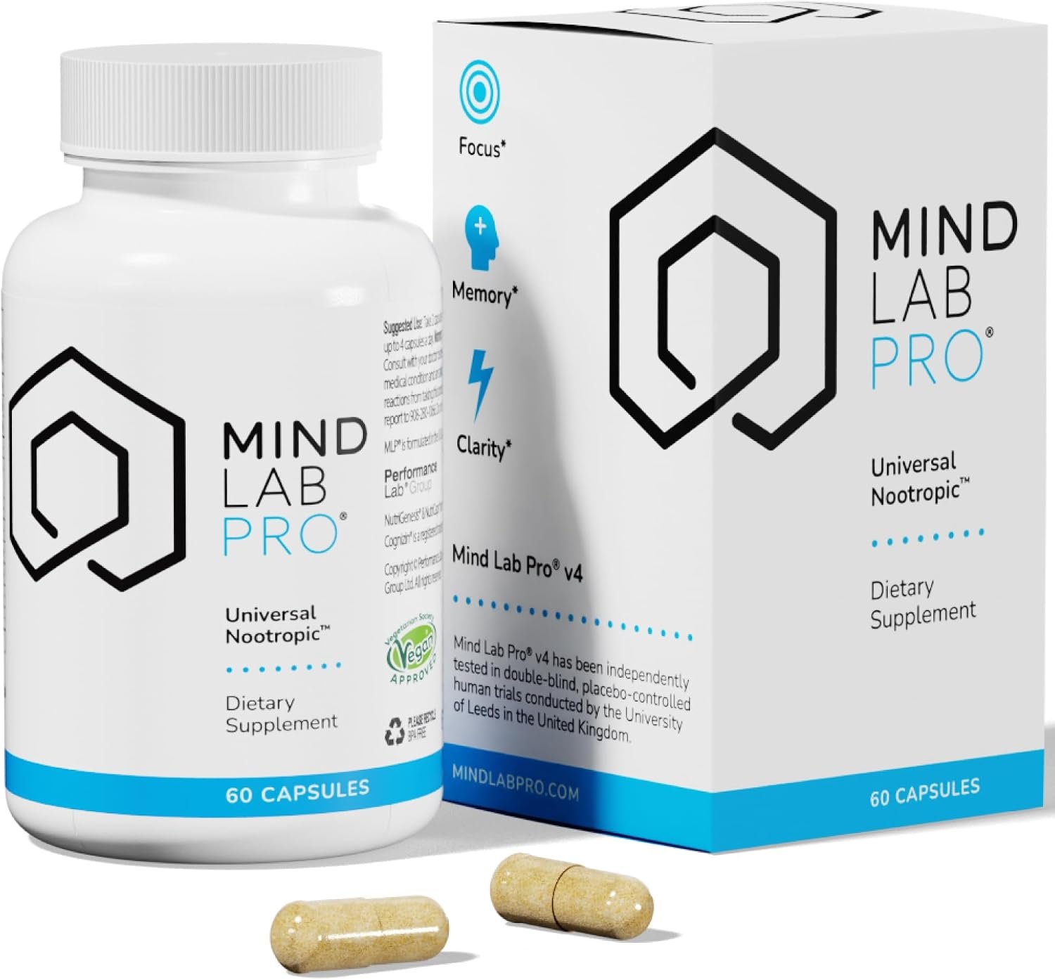 Mind Lab Pro® MLP® v4 Universal Nootropic™ Brain Booster Supplement, 60 Ct