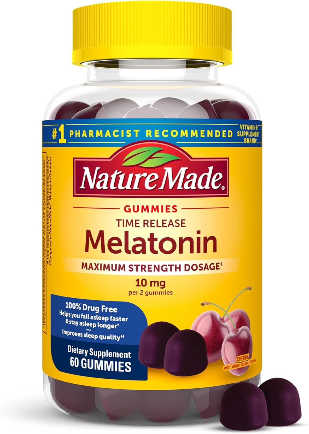 Nature Made Time Release Melatonin Gummies 10mg per Serving, 60 Gummies